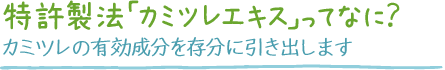 特許製法「カミツレエキス」ってなに？ カミツレの有効成分を存分に引き出します