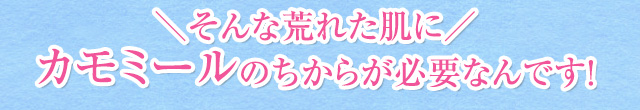 そんな荒れた肌にカモミールのちからが必要なんです！